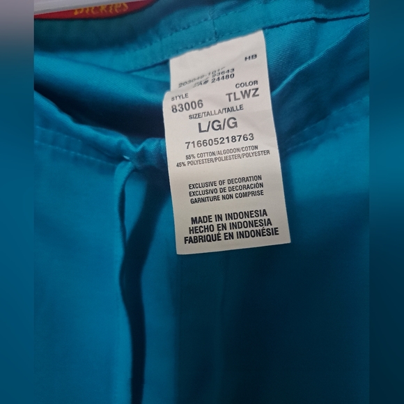 Dickies EDS Signature Turquoise Unisex Drawstring Pant Sz Large NWT - Picture 7 of 10